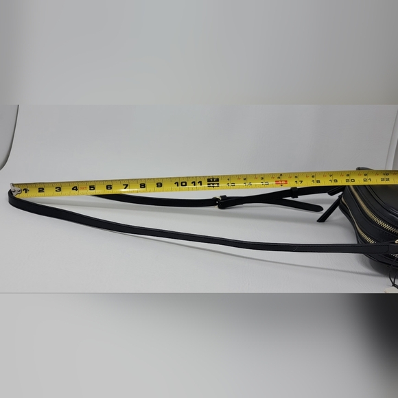 Ted Baker Black Leather Camera Gold Colored Hardware Crossbody Handbag Purse New - Picture 13 of 15